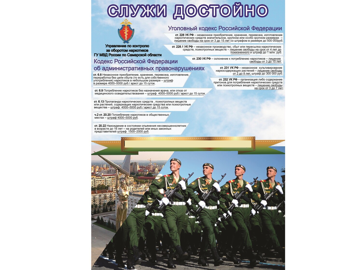 Общероссийская Антинаркотическая акция – «Призывник – Защитник Отечества»