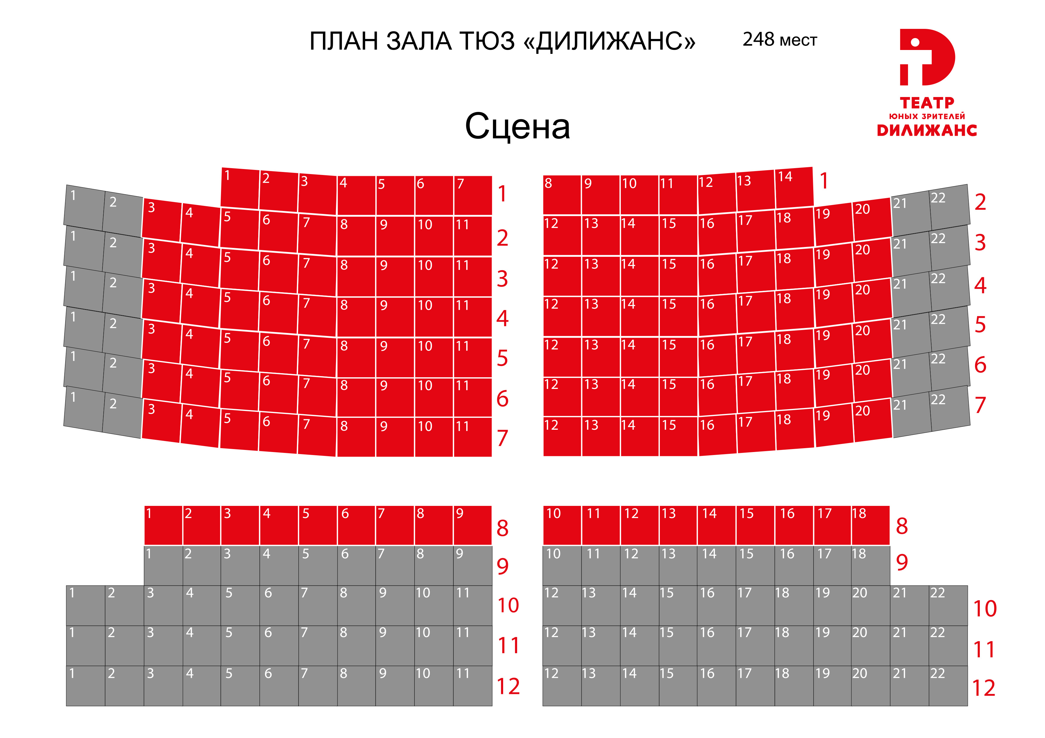 Театр юного зрителя Воронеж схема зала
